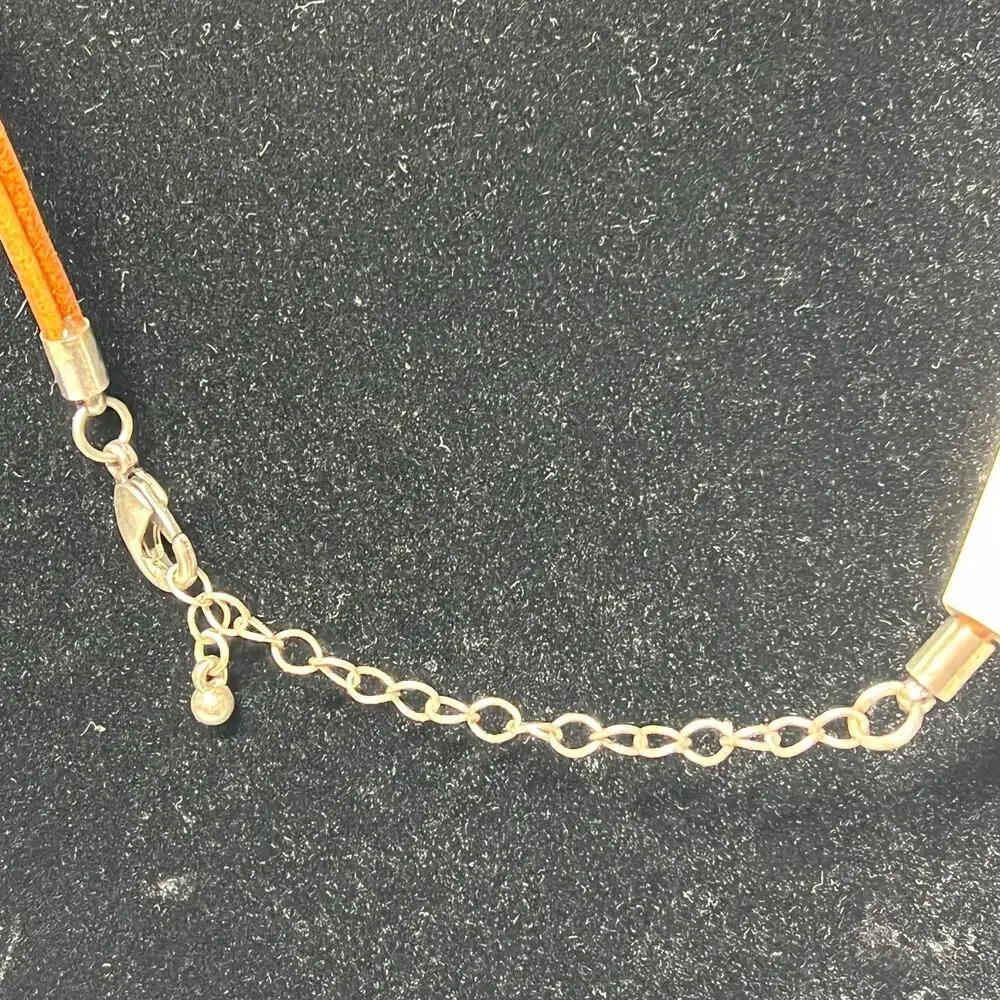 Christopher & Banks CJ Banks Geometric Pendant Necklace. brown Green Silver Gold - Picture 6 of 6